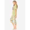 Dreams & Co. Plus Size 2-Piece Capri PJ Set(Yellow Cats)