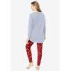 Dreams & Co. Plus Size 2-Piece Pj Legging Set(Heather Grey Santa Llama)