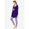 Dreams & Co. Plus Size 2-Piece Pj Legging Set(Midnight Violet Print)