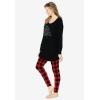 Dreams & Co. Plus Size 2-Piece Pj Legging Set(Red Buffalo Plaid)