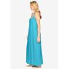 Dreams & Co. Plus Size Breezy Eyelet Knit Long Nightgown(Caribbean Blue)