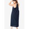 Dreams & Co. Plus Size Breezy Eyelet Knit Long Nightgown(Evening Blue)