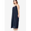 Dreams & Co. Plus Size Breezy Eyelet Knit Long Nightgown(Evening Blue)