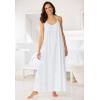 Dreams & Co. Plus Size Breezy Eyelet Knit Long Nightgown(Evening Blue)