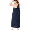 Dreams & Co. Plus Size Breezy Eyelet Knit Long Nightgown(Soft Iris)