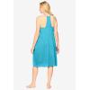 Dreams & Co. Plus Size Breezy Eyelet Short Nightgown(Caribbean Blue)