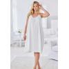 Dreams & Co. Plus Size Breezy Eyelet Short Nightgown(White)
