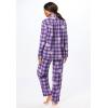 Dreams & Co. Plus Size Classic Flannel Pajama Set(Plum Burst Plaid Paw)