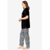 Dreams & Co. Plus Size Graphic Tee PJ Set(Black Animal Paw)