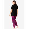 Dreams & Co. Plus Size Graphic Tee PJ Set(Black Hearts)