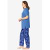 Dreams & Co. Plus Size Graphic Tee PJ Set(French Blue Tie Dye Moon)