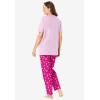 Dreams & Co. Plus Size Graphic Tee PJ Set(Pink Tea Cup)