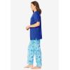 Dreams & Co. Plus Size Graphic Tee PJ Set(Pretty Aqua Turtle)