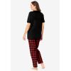 Dreams & Co. Plus Size Graphic Tee PJ Set(Red Buffalo Plaid)