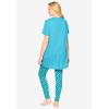 Dreams & Co. Plus Size Graphic Tunic PJ Set(Caribbean Blue Multi Dot)