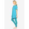 Dreams & Co. Plus Size Graphic Tunic PJ Set(Caribbean Blue Multi Dot)
