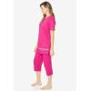 Dreams & Co. Plus Size Knit Capri Sleep Set(Evening Blue Butterfly)