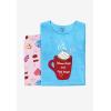 Dreams & Co. Plus Size Knit Pj Short Set(Glass Blue Mugs)