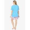 Dreams & Co. Plus Size Knit Pj Short Set(Glass Blue Mugs)