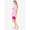 Dreams & Co. Plus Size Knit Pj Short Set(Pink Tea Cup)