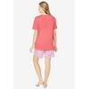 Dreams & Co. Plus Size Knit Pj Short Set(Sweet Coral Bees)