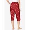 Dreams & Co. Plus Size Knit Sleep Capri(Classic Red Polar Bear)