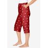 Dreams & Co. Plus Size Knit Sleep Capri(Classic Red Polar Bear)
