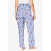 Dreams & Co. Plus Size Knit Sleep Pant(French Blue Floral Stripe)