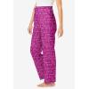 Dreams & Co. Plus Size Knit Sleep Pant(Raspberry Stars)