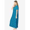 Dreams & Co. Plus Size Long Floral Print Cotton Gown(Deep Teal Ditsy)