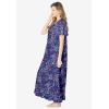 Dreams & Co. Plus Size Long Floral Print Cotton Gown(Evening Blue Birds)