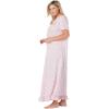 Dreams & Co. Plus Size Long Floral Print Cotton Gown(Pink Ditsy)