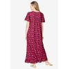 Dreams & Co. Plus Size Long Floral Print Cotton Gown(Pomegranate Flowers)