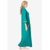 Dreams & Co. Plus Size Long French Terry Robe(Aquamarine)
