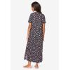 Dreams & Co. Plus Size Long Henley Sleepshirt(Black Multi Floral)