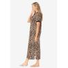 Dreams & Co. Plus Size Long Henley Sleepshirt(Classic Leopard)