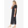 Dreams & Co. Plus Size Long Henley Sleepshirt(Evening Blue Stars)