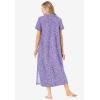 Dreams & Co. Plus Size Long Henley Sleepshirt(Soft Iris Hearts)