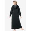 Dreams & Co. Plus Size Long Hooded Fleece Sweatshirt Robe(Heather Charcoal)