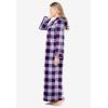 Dreams & Co. Plus Size Long Hooded Fleece Sweatshirt Robe(Lilac Grape Buffalo)