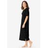 Dreams & Co. Plus Size Long Print Sleepshirt(Black Dot)