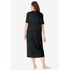Dreams & Co. Plus Size Long Print Sleepshirt(Black Dot)