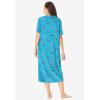 Dreams & Co. Plus Size Long Print Sleepshirt(Caribbean Blue Elephant)