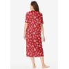 Dreams & Co. Plus Size Long Print Sleepshirt(Classic Red Winter Snow)