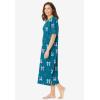 Dreams & Co. Plus Size Long Print Sleepshirt(Deep Teal Bows)