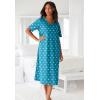 Dreams & Co. Plus Size Long Print Sleepshirt(Deep Teal Hearts)