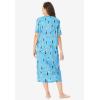 Dreams & Co. Plus Size Long Print Sleepshirt(Glass Blue Peacock)