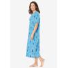 Dreams & Co. Plus Size Long Print Sleepshirt(Glass Blue Peacock)