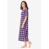 Dreams & Co. Plus Size Long Print Sleepshirt(Lilac Grape Buffalo)