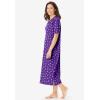 Dreams & Co. Plus Size Long Print Sleepshirt(Plum Burst Dot)
